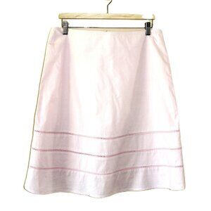 SUSY SHIER Knee-Length Cotton A-Line Skirt in Pastel Pink - Size 13/14